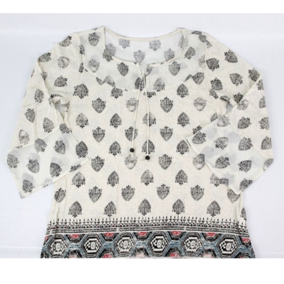 Lucky Brand Paisley Bell Sleeve Printed Blouse - Picture 3 of 8